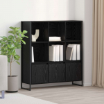 Raamaturiiul 2 tk Must tamm 99,5 x 30 x 108 cm Tehispuit