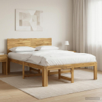Kaheinimesevoodi raam koos peatsiga ROSTOCK Valge 140 x 190 cm