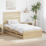 Voodiraam sahtliga peaga sonoma tamm 75 x 190 cm inseneripuit