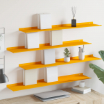 Ujuv riiul 4 tk Kollane sinep 100 x 18 x 2,5 cm Teras