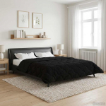T&auml;ispika aasta tekk Must 240 x 260 cm Mikrokiud ja Teddy villa