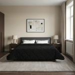 Talve tek Must 220 x 240 cm Mikrokiud ja Teddy villa