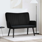 Kaks kohtaline diivan Must 115 x 61 x 87 cm Samet