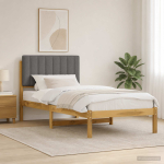 Voodiraam Pehme Peatoega Valgeks pestud ja helehall 75 x 190 cm