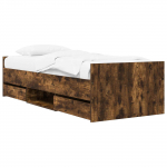 Voodiraam ladustamisega Suitsutatud tamm 80 x 200 cm Tehispuit