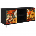 Telerikapp GENNEP 102 x 33 x 51 cm Must tamm Tehispuit