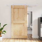 Liuguks looduslik ja valge 100 x 210 cm tahke m&auml;nnipuit