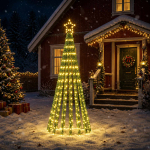 LED j&otilde;ulupuu 180 cm 255 LED-i Soe valge Teras Must