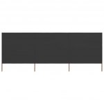 Tuulekaitse sein 3 paneelist, kangas, 400 x 80 cm antratsiit