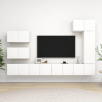 8-osaline telerikappide komplekt, valge, puitlaastplaat