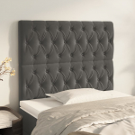 Voodipeatsid 2 tk, tumehall, 90x7x78/88 cm, samet