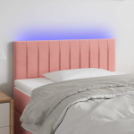 LED-voodipeats, roosa, 80x5x78/88 cm, samet
