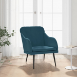 Tugitool, sinine, 63 x 76 x 80 cm, samet