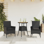 3-osaline aiam&ouml;&ouml;bli komplekt patjadega must, pe-rotang/akaatsia