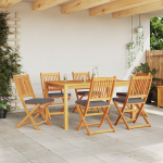 Kokkupandavad aiatoolid halli padjaga 6tk tahke akaatsiapuust