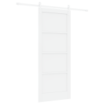 Liuguks, millel varustusetu komplekt valge 83x202 cm massiivne m&auml;nnipuit