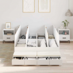 Voodi hoiukohaga raam valge 236.5 x 120 x 31.5 cm tehispuit