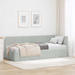 Nurga voodiraam peatsiga Helehall 80 cm x 200 cm Samet