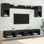TV seinakapid koos LED-iga LEDiga 6 tk Must tamm Tehispuit