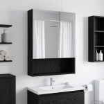 Vannitoa peeglikapp Must tamm 50 x 14,5 x 70 cm Tehispuit