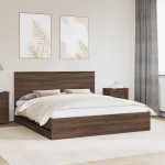 Voodi raam sahtliga peaga pruun tamme 200 x 200 cm inseneripuit