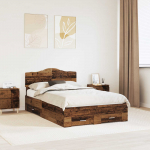 Voodiraam peatsiga sahtliga Vana puit 120 x 190 cm Tehispuit