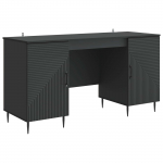 Laud riiuliga ladustamisega Must 142,5 x 50 x 75 cm Tehispuit