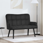 Kaks kohtaline diivan Must 115 x 61 x 87 cm Samet