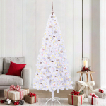 Tehisj&otilde;ulupuu koos 300 led-iga valge 210 cm pvc ja teras
