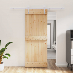 Liuguks looduslik ja valge 80 x 210 cm tahke m&auml;nnipuit