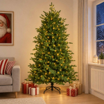 Kunstlik kokkupandav j&otilde;ulupuu 120 cm 150 LED-i soe valge