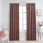 Pimendavad kardinad 2 tk konksud, samet, vanaroosa, 140x175 cm
