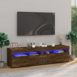 Telerialus LED-tuledega 2 tk, suitsutatud tamm, 75x35x40 cm