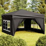 Kokkupandav peotelk seintega, must, 3 x 3 m