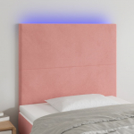 LED-voodipeats, roosa, 90x5x118/128 cm, samet