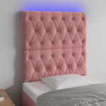 LED-voodipeats, roosa, 80x7x118/128 cm, samet