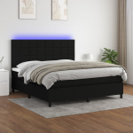 Kontinentaalvoodi madrats ja LED, must, 180x200 cm, kangas