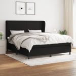 Kontinentaalvoodi madratsiga, must, 180x200 cm, kangas