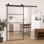 Liuguks tarvikutega, 102,5 x 205 cm, esg-klaas ja alumiinium