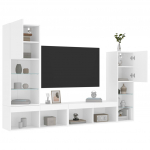 4-osaline telerikappide komplekt led-tuledega, valge, tehispuit