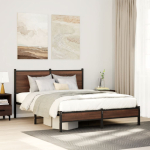 Metallist voodiraam ilma madratsita pruun tamm 140x190 cm