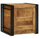 Hoiukast pruun ja must 50 x 50 x 50 cm tugev akatsiapuu