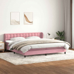 Box Vedruvoodi madratsitega Roosa 180x210 cm samet