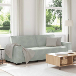 3-kohaline diivan, helehall, 220 x 78 x 84 cm, samet