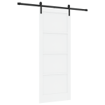 Libisev uks komplektiga ja riistvaraga valge 83x211 cm kindlast m&auml;nnipuidust