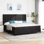 Kontinentaalvoodi madratsiga peaga must 200 x 200 cm samet