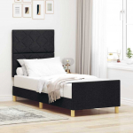 Voodi raam peaga must 80 x 200 cm kangas