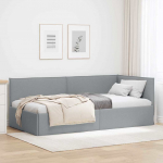 Nurga voodiraam peatsiga Helehall 80 x 200 cm kangas
