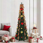 Tehisj&otilde;ulupuu koos 200 led-iga koos alusega roheline 215 cm pvc
