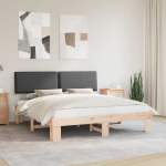Voodiraam Pehme Peatoega peaga Tumehall 200 x 200 cm Tahke m&auml;nd